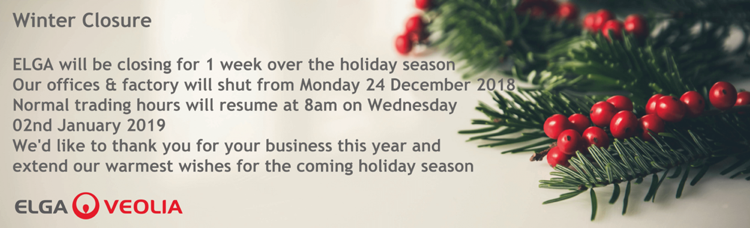 ELGA winter closure 2018