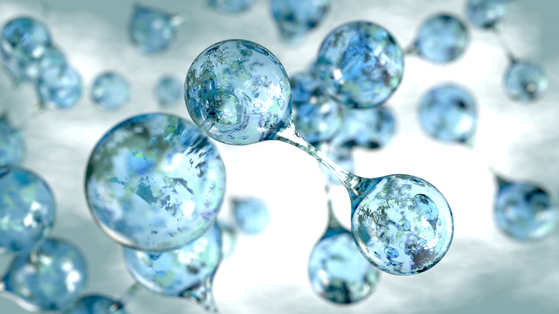 3d molecules of water concept