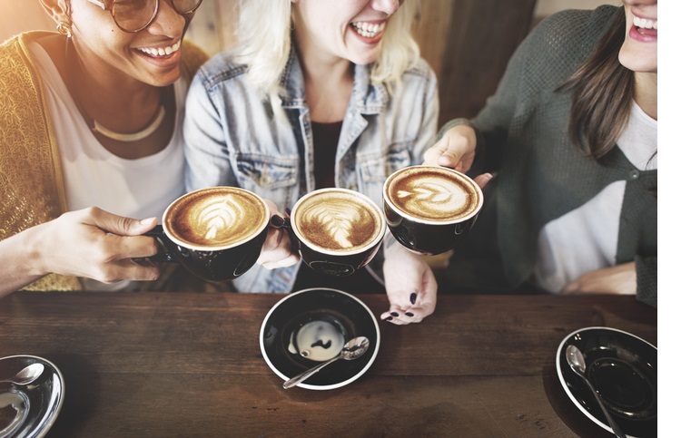 Women Friends Enjoyment Coffee Times Concept