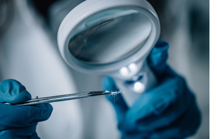 Forensic Science in Lab. Forensic scientist working with DNA sample