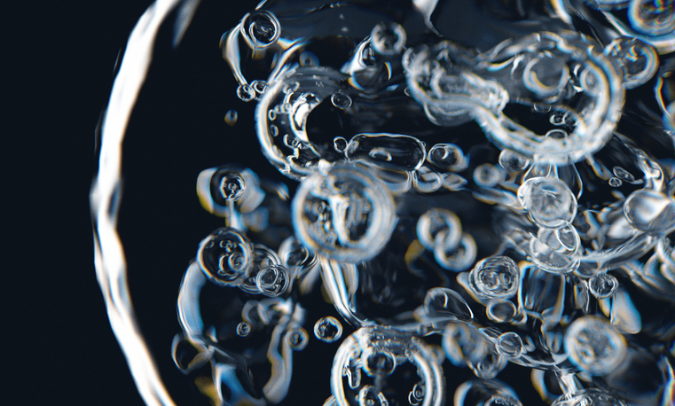 Extreme close-up of water cell