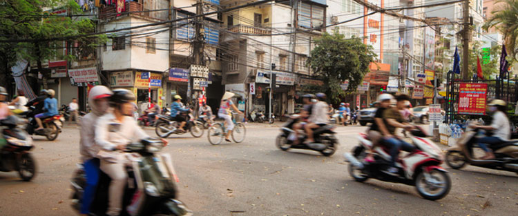 Verkehr in Vietnam - eine Ursache der Luftverschmutzung