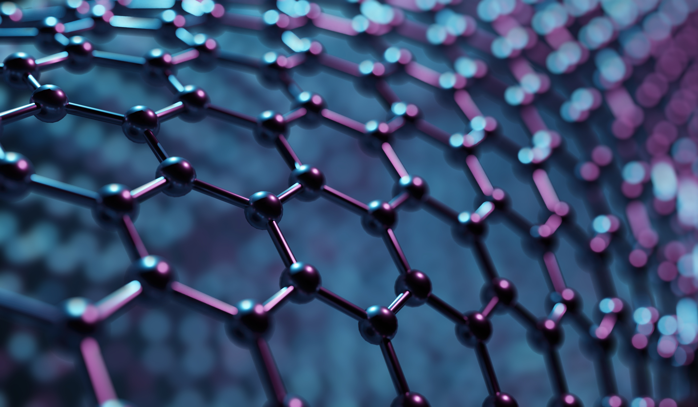 Structure of hexagonal nano material. Nanotechnology concept